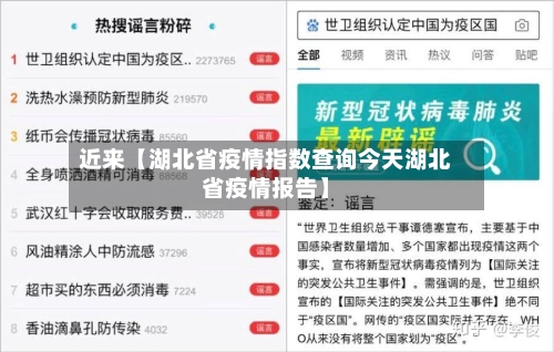 近来【湖北省疫情指数查询今天湖北省疫情报告】