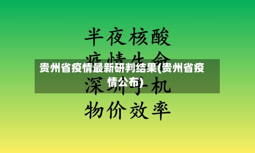 贵州省疫情最新研判结果(贵州省疫情公布)