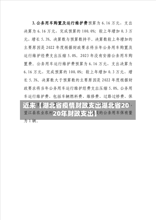 近来【湖北省疫情财政支出湖北省2020年财政支出】-第2张图片