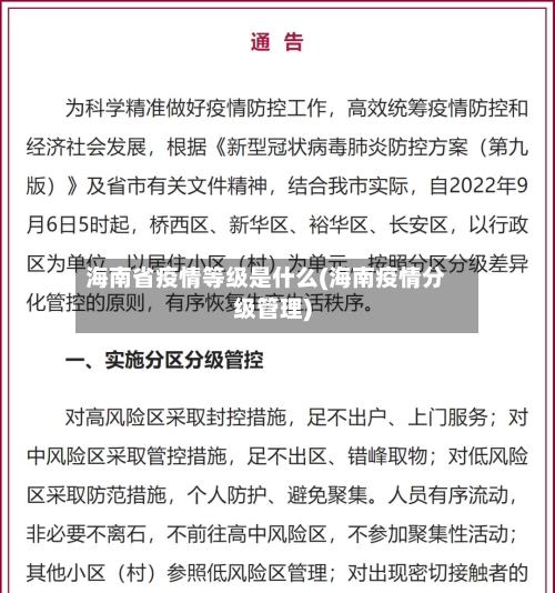 海南省疫情等级是什么(海南疫情分级管理)-第2张图片
