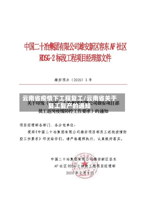 云南省疫情下工程复工/云南省关于复工复产的通知-第2张图片