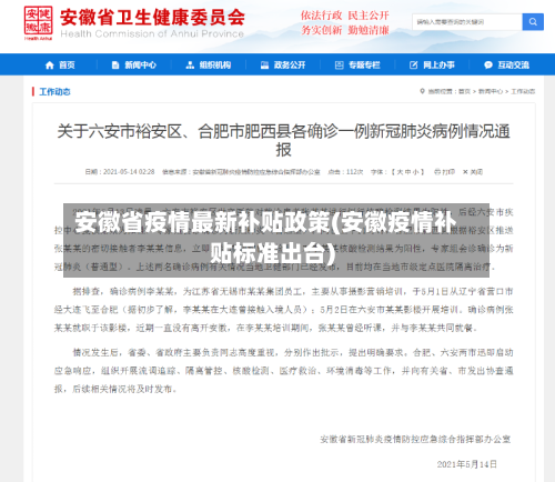 安徽省疫情最新补贴政策(安徽疫情补贴标准出台)-第2张图片