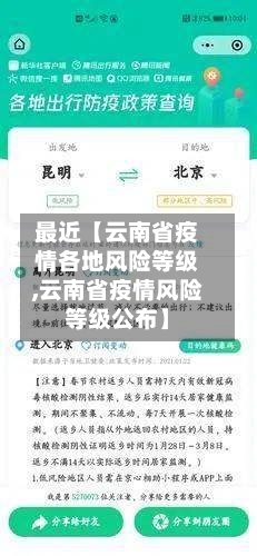 最近【云南省疫情各地风险等级,云南省疫情风险等级公布】