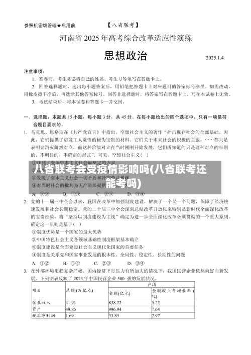 八省联考会受疫情影响吗(八省联考还能考吗)-第3张图片