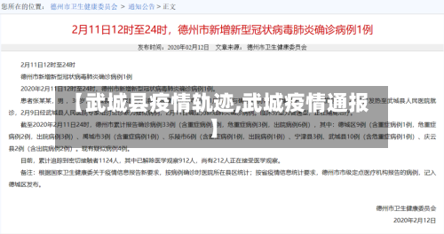 【武城县疫情轨迹,武城疫情通报】